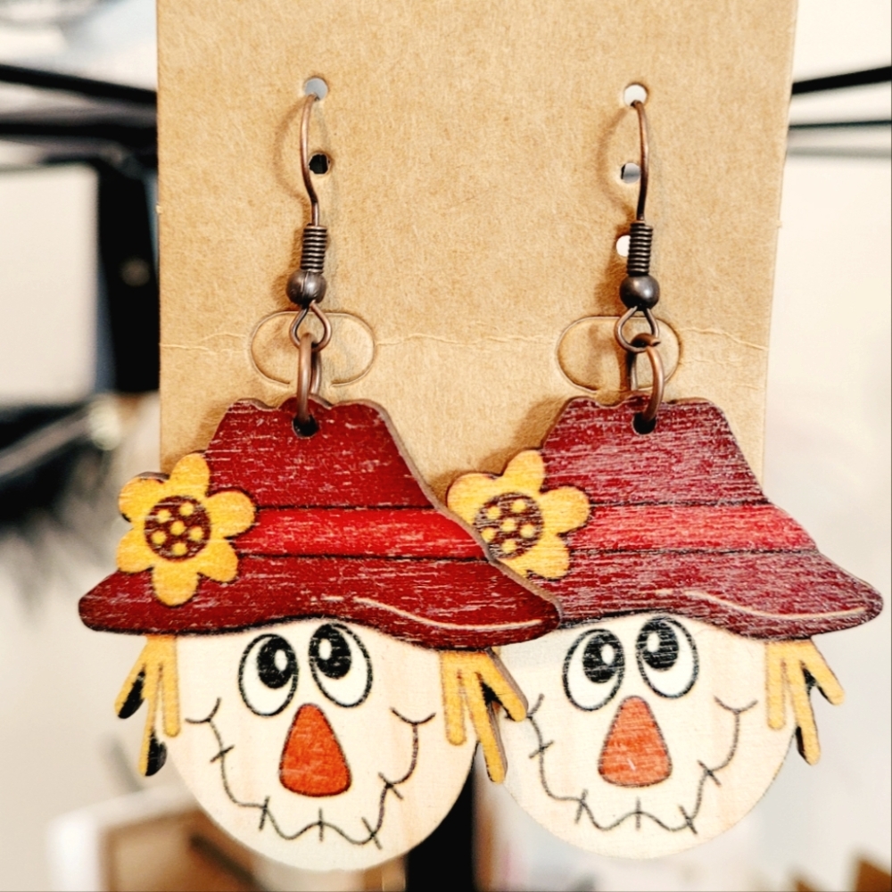 Fall Scarecrow Dangle Earings Thanksgiving Earings Fall Accessories